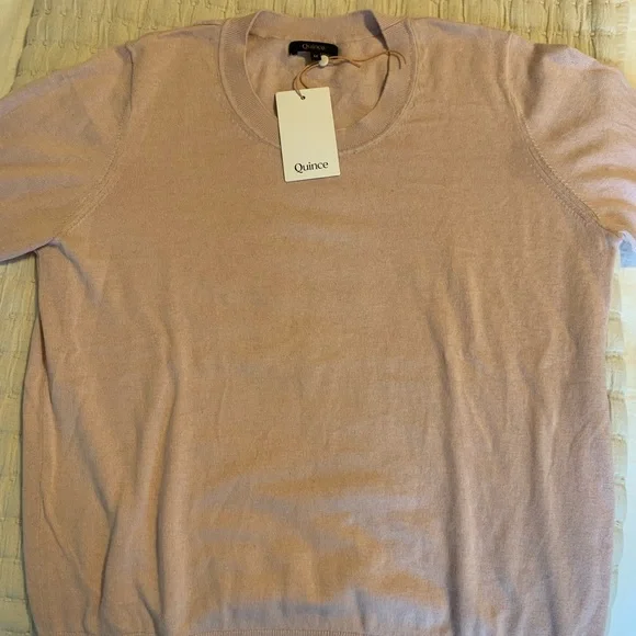 Quince Lightweight Organic Cotton Cashmere Crew Neck Sweater Medium - Picture 5 of 9